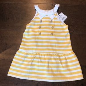 Janie and jack yellow stripe dress NWT 18-24 MO